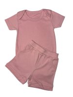 Conjunto Body Manga Curta e Shorts Bebê Antialérgico – Melissa